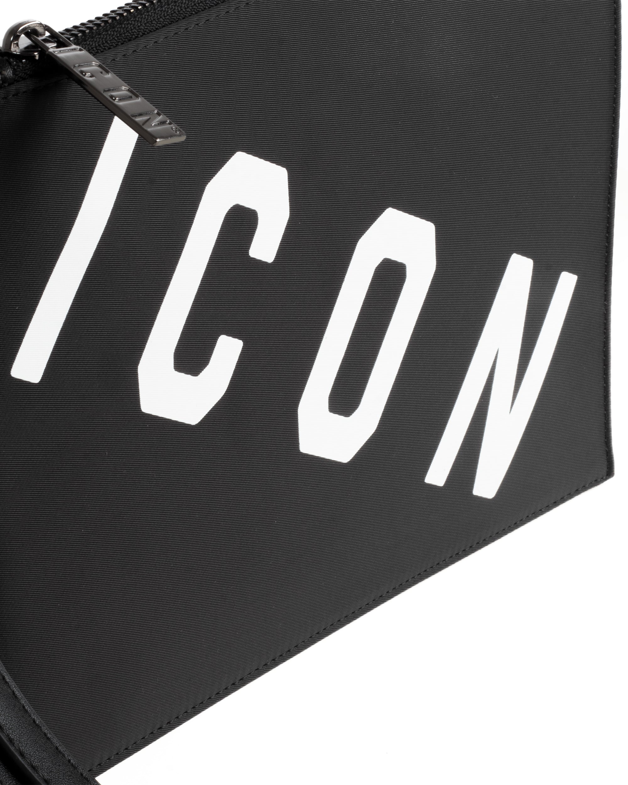 Borsa Borsello Borsetta Pochette a Mano Unisex Bianco Nero ICON ICXF2W6A043