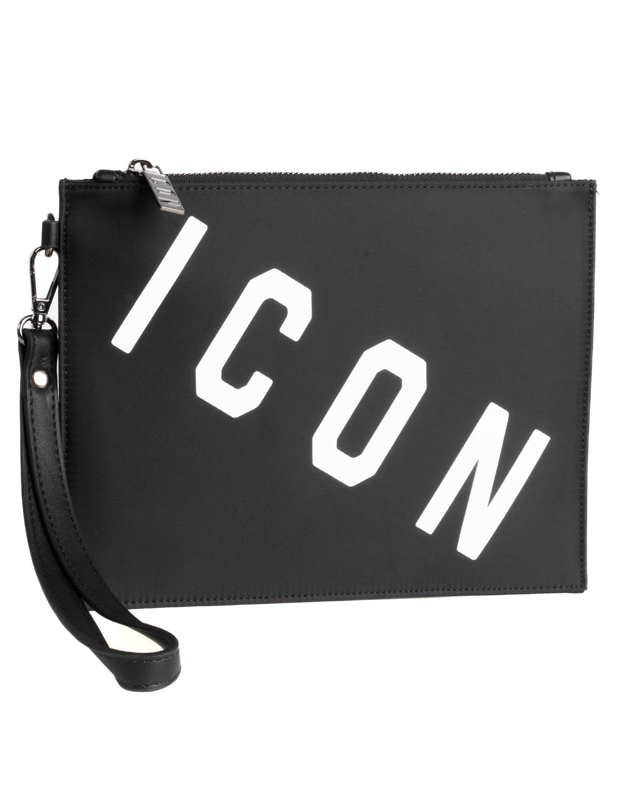 Borsa Borsello Borsetta Pochette a Mano Unisex Bianco Nero ICON ICXF2W6A043