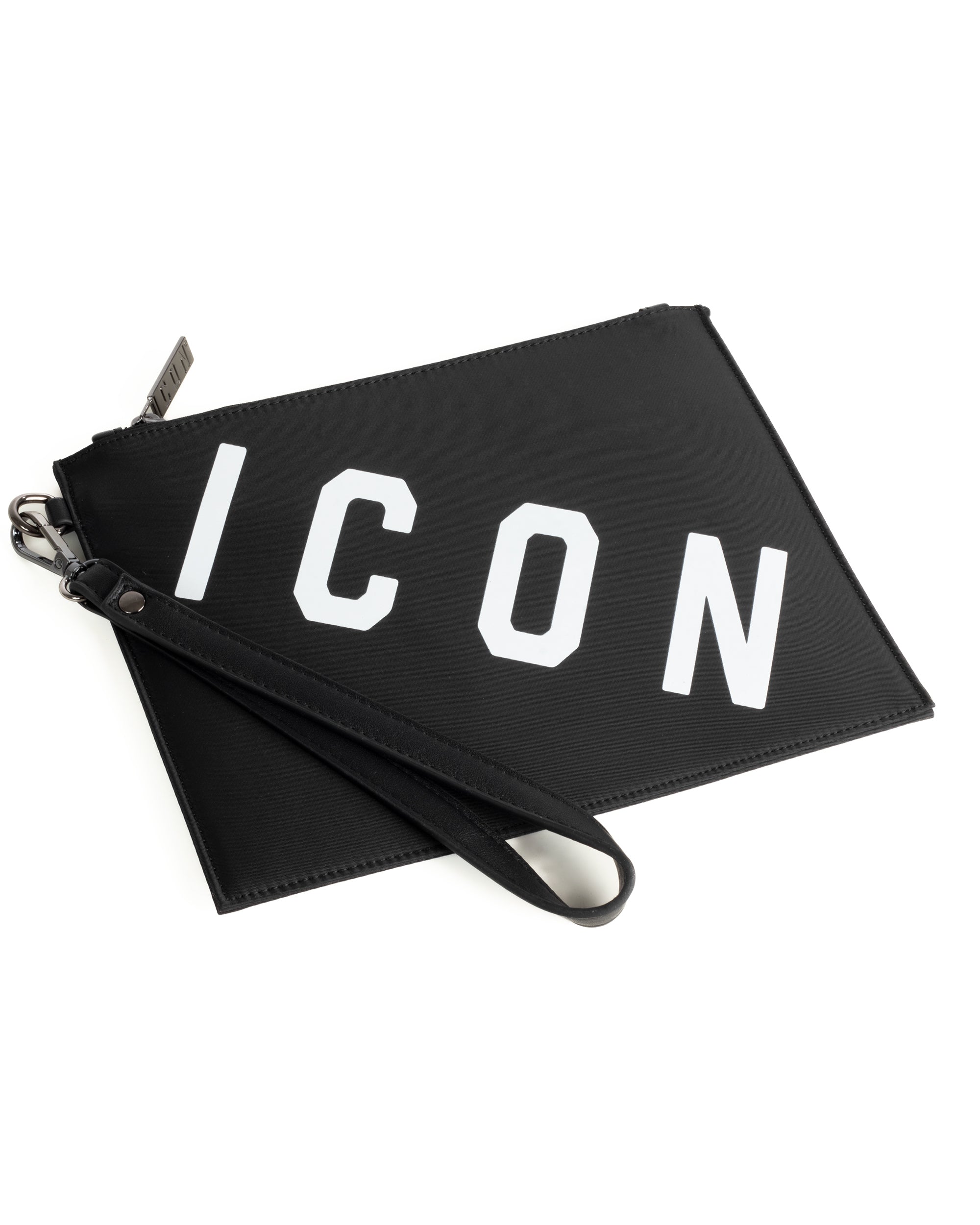 Borsa Borsello Borsetta Pochette a Mano Unisex Bianco Nero ICON ICXF2W6A043