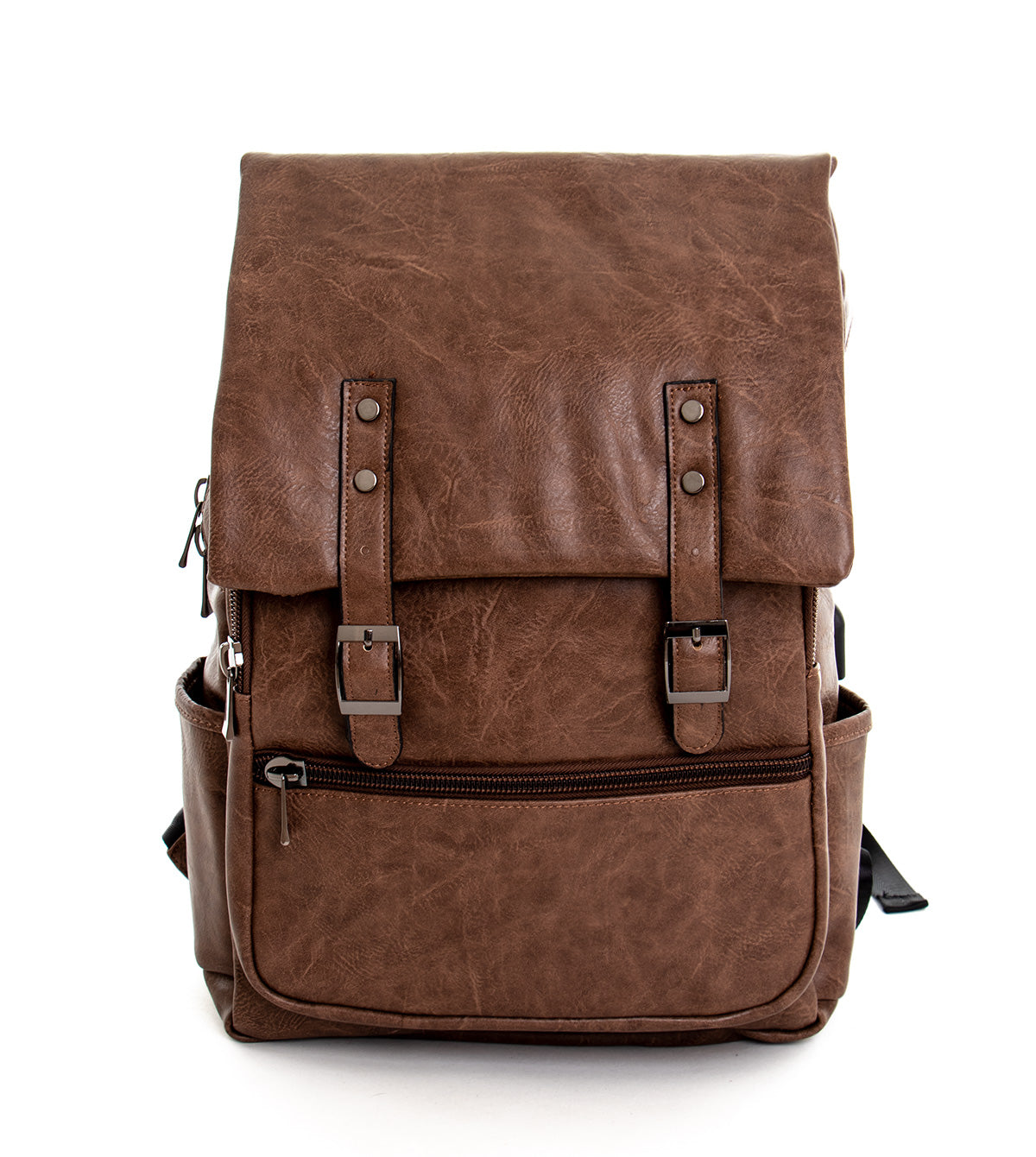 Zaino zainetto da spalla borsa uomo unisex ecopelle cuoio marrone GIOSAL-ZU1136A