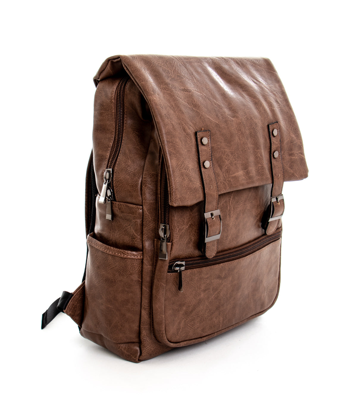 Zaino zainetto da spalla borsa uomo unisex ecopelle cuoio marrone GIOSAL-ZU1136A