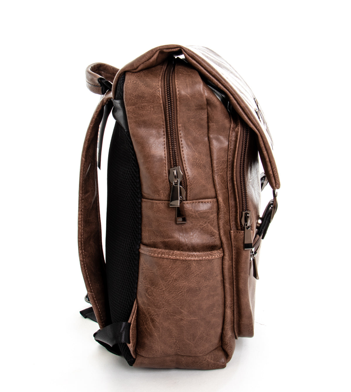 Zaino zainetto da spalla borsa uomo unisex ecopelle cuoio marrone GIOSAL-ZU1136A