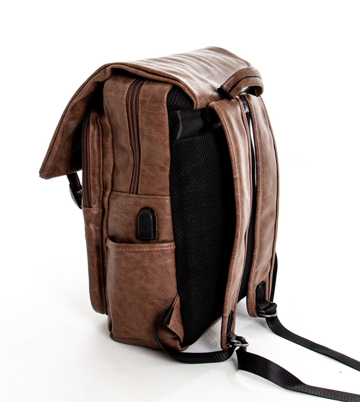 Zaino zainetto da spalla borsa uomo unisex ecopelle cuoio marrone GIOSAL-ZU1136A