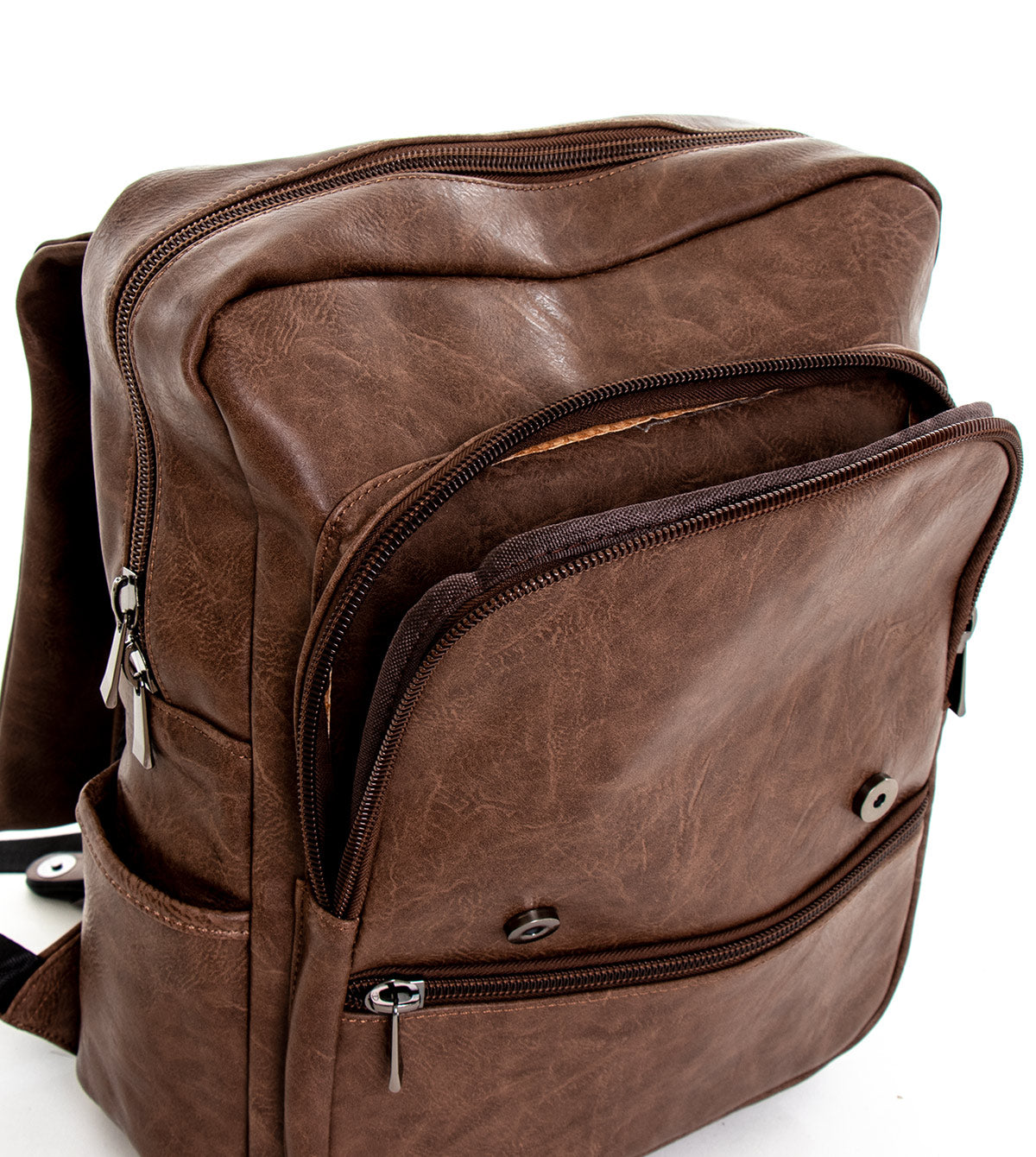 Zaino zainetto da spalla borsa uomo unisex ecopelle cuoio marrone GIOSAL-ZU1136A