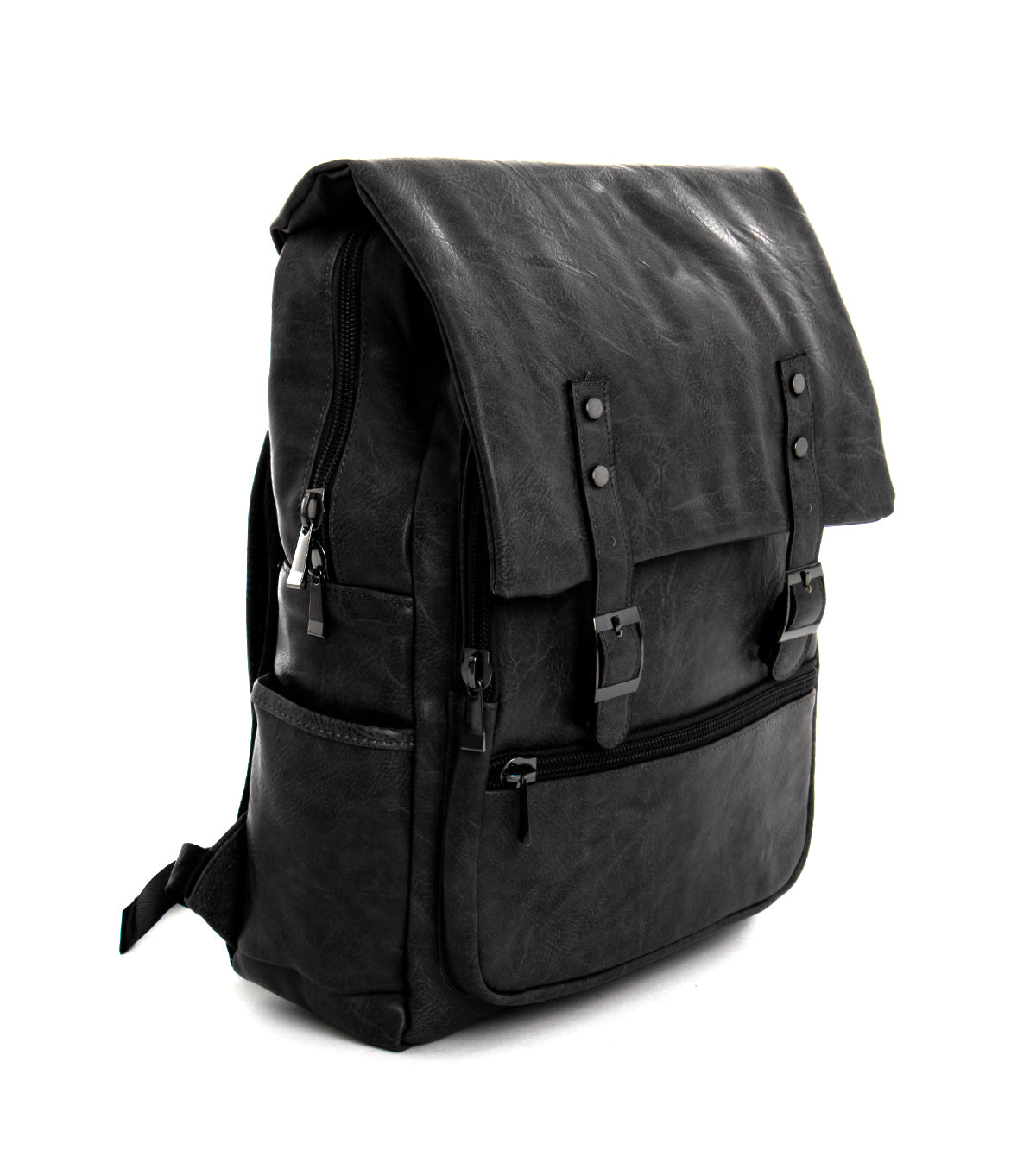 Zaino zainetto da spalla borsa uomo unisex ecopelle nero GIOSAL-ZU1137A