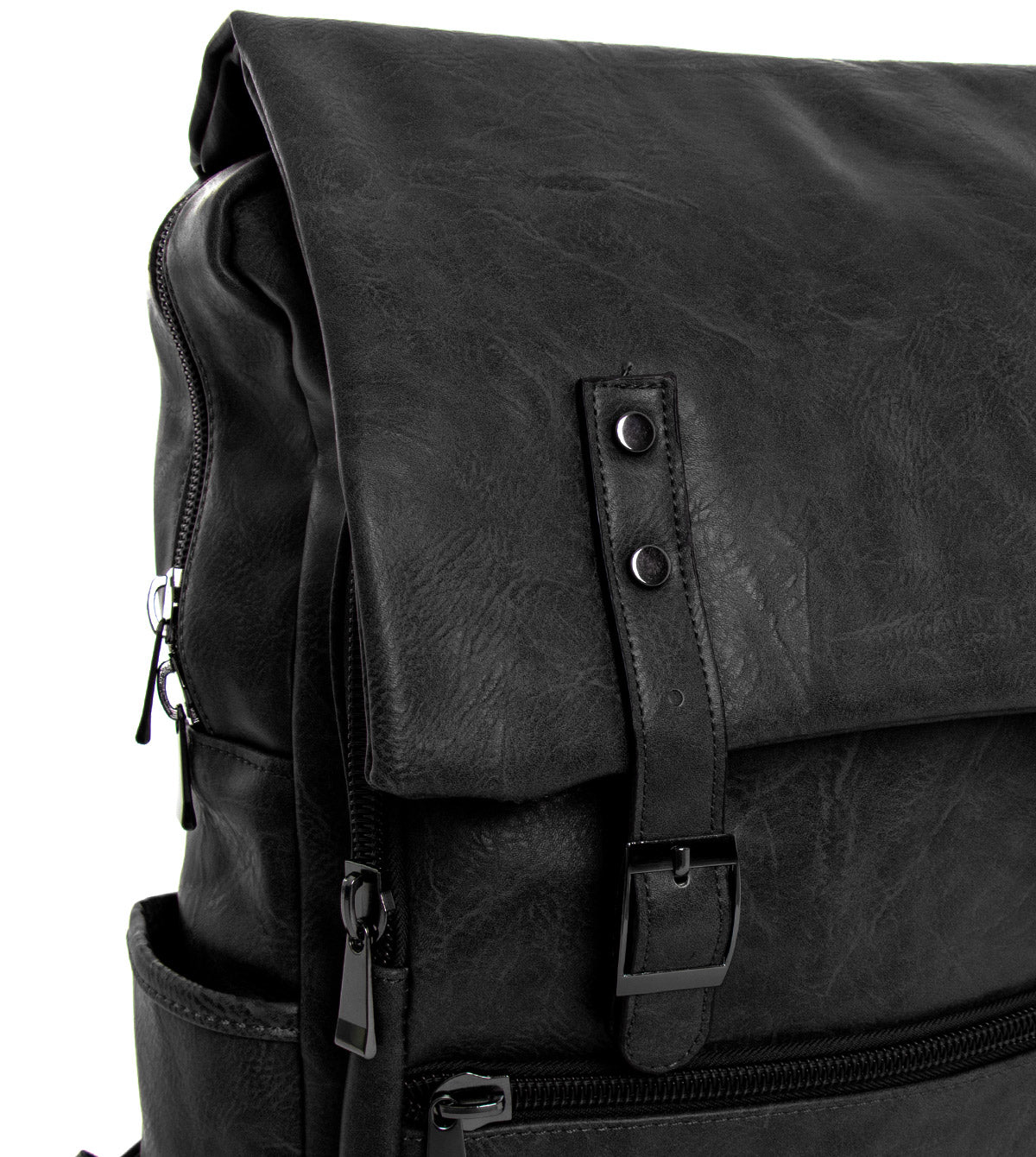Zaino zainetto da spalla borsa uomo unisex ecopelle nero GIOSAL-ZU1137A