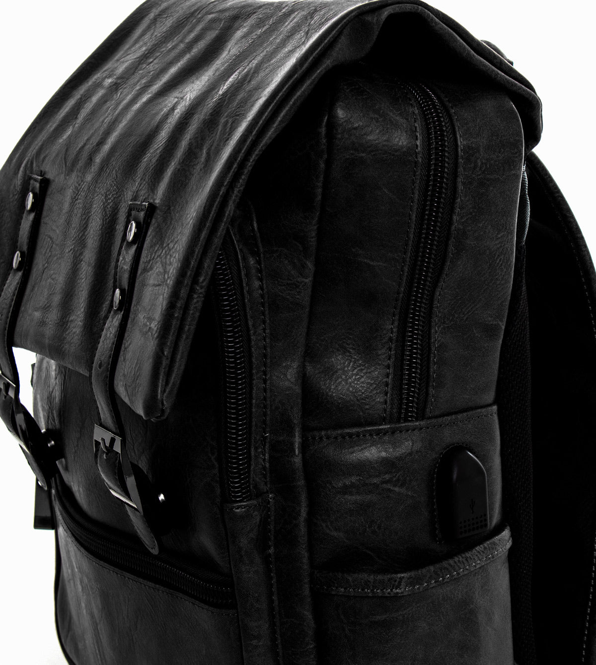 Zaino zainetto da spalla borsa uomo unisex ecopelle nero GIOSAL-ZU1137A