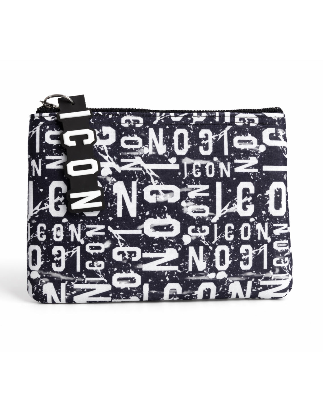 Borsa borsello borsetta pochette a mano piatta all over unisex bianco nero ICON INZ008