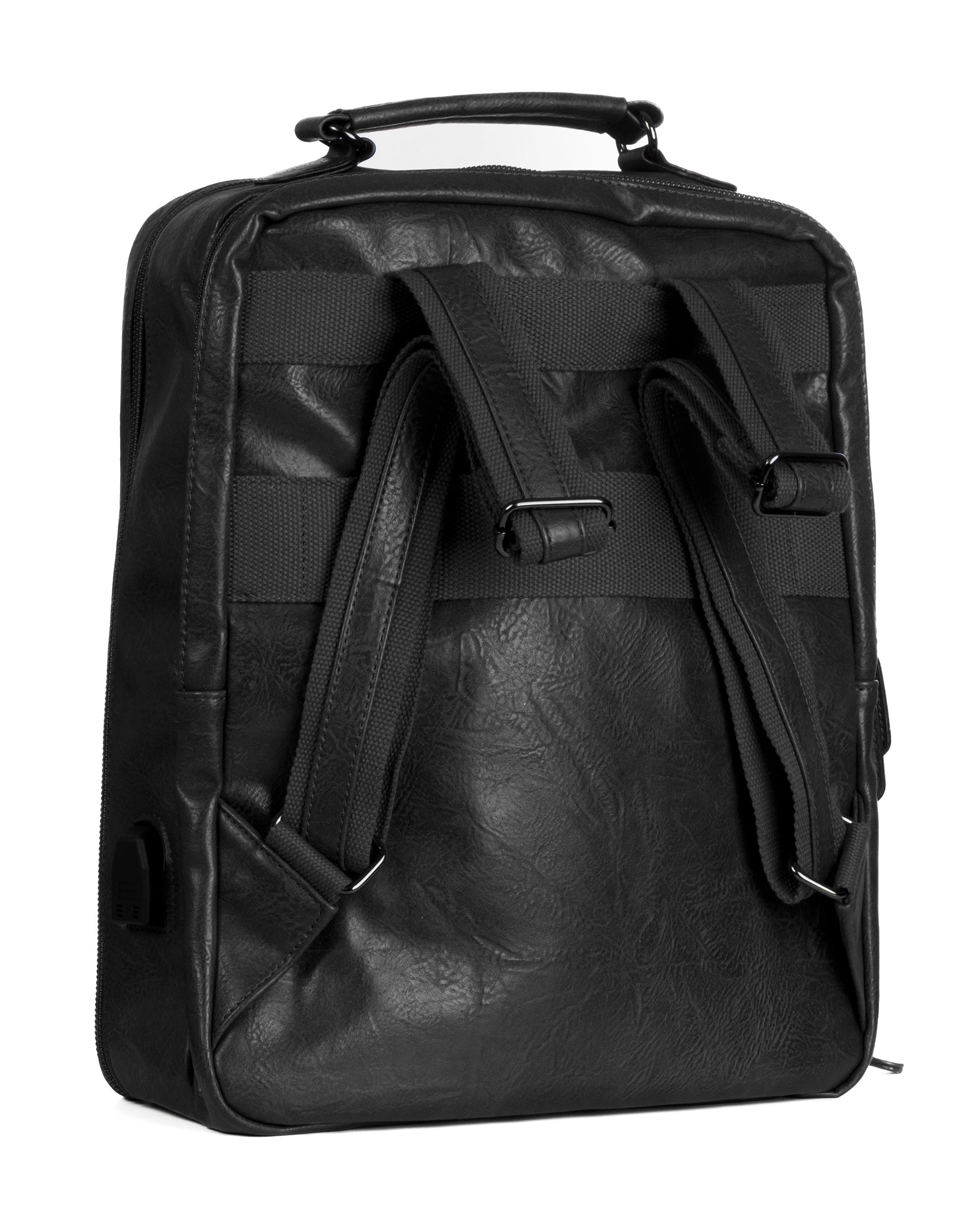 Zaino elegante moderno uomo unisex business travel ecopelle nero GIOSAL-ZU1144A