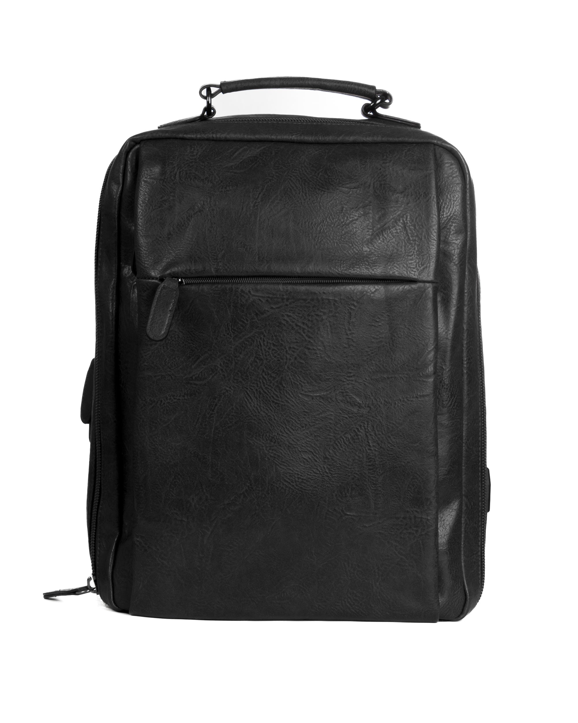 Zaino elegante moderno uomo unisex business travel ecopelle nero GIOSAL-ZU1144A