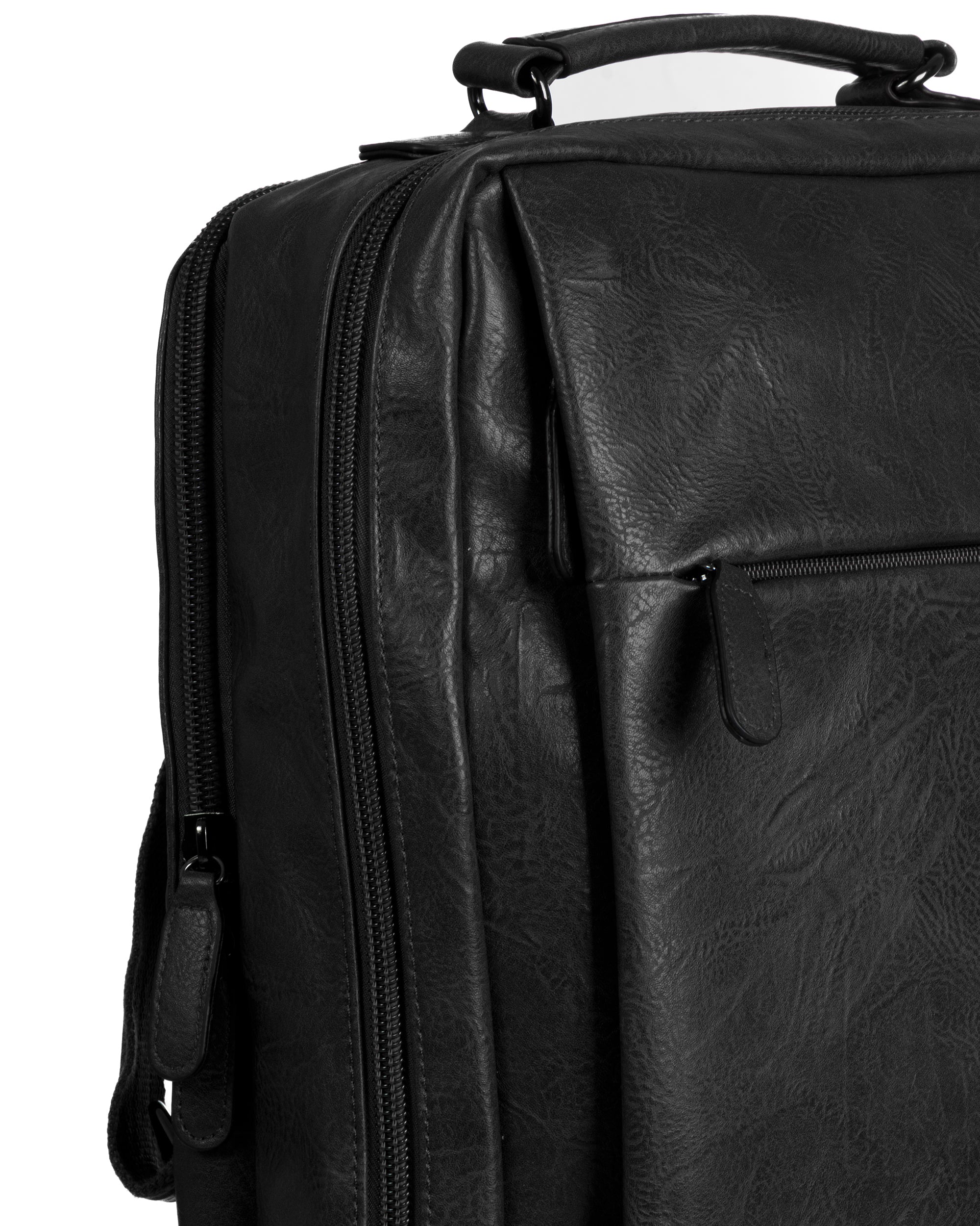 Zaino elegante moderno uomo unisex business travel ecopelle nero GIOSAL-ZU1144A
