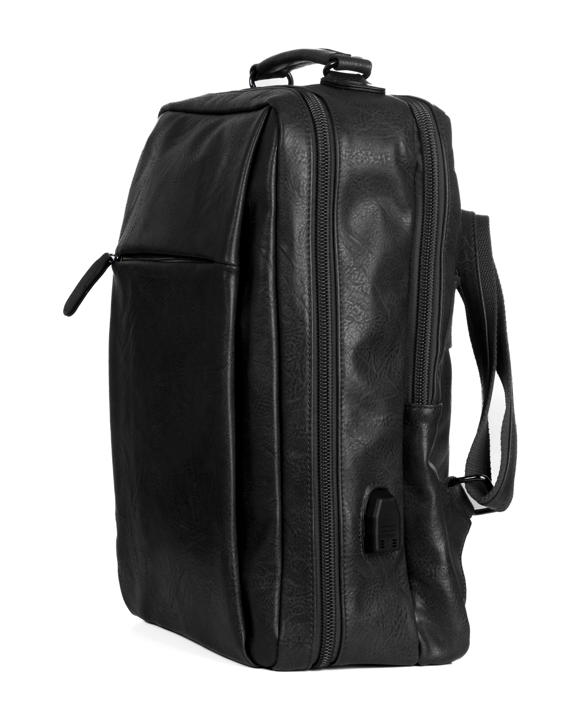 Zaino elegante moderno uomo unisex business travel ecopelle nero GIOSAL-ZU1144A