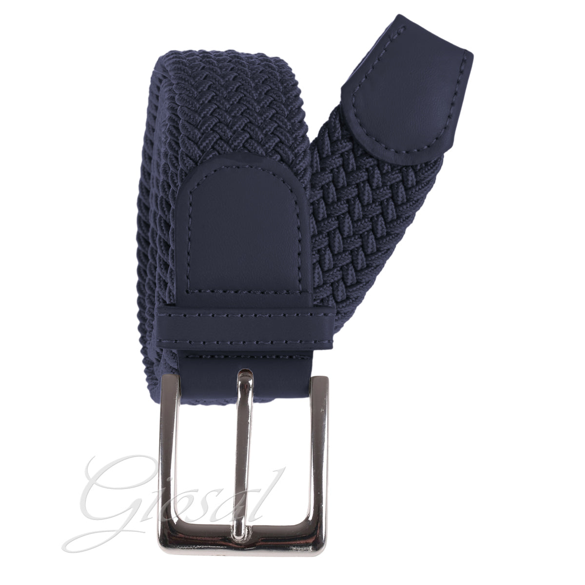 Men's Belt Adjustable Elastic Belt Metal Buckle Solid Blue GIOSAL-A2026A