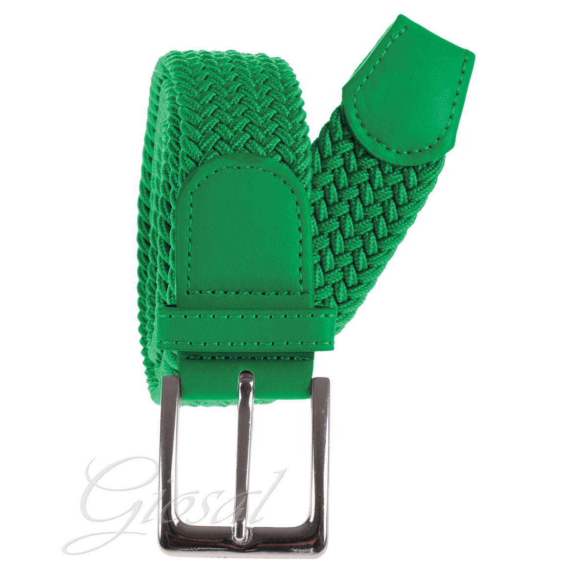 Men's Belt Adjustable Elastic Belt Metal Buckle Solid Color Light Green GIOSAL-A2028A