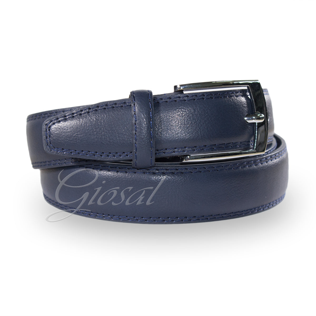 Men's Belt Belt with Adjustable Metal Buckle Blue Faux Leather Solid Color Basic GIOSAL-A2041A