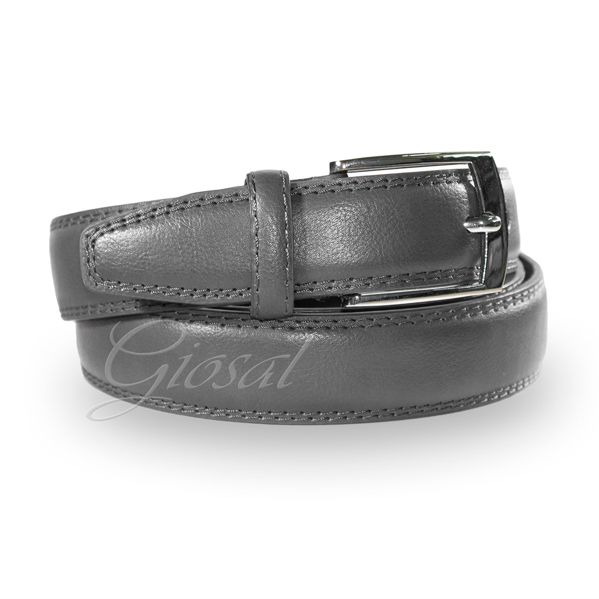 Men's Belt Belt with Adjustable Metal Buckle Gray Faux Leather Solid Color Basic GIOSAL-A2043A