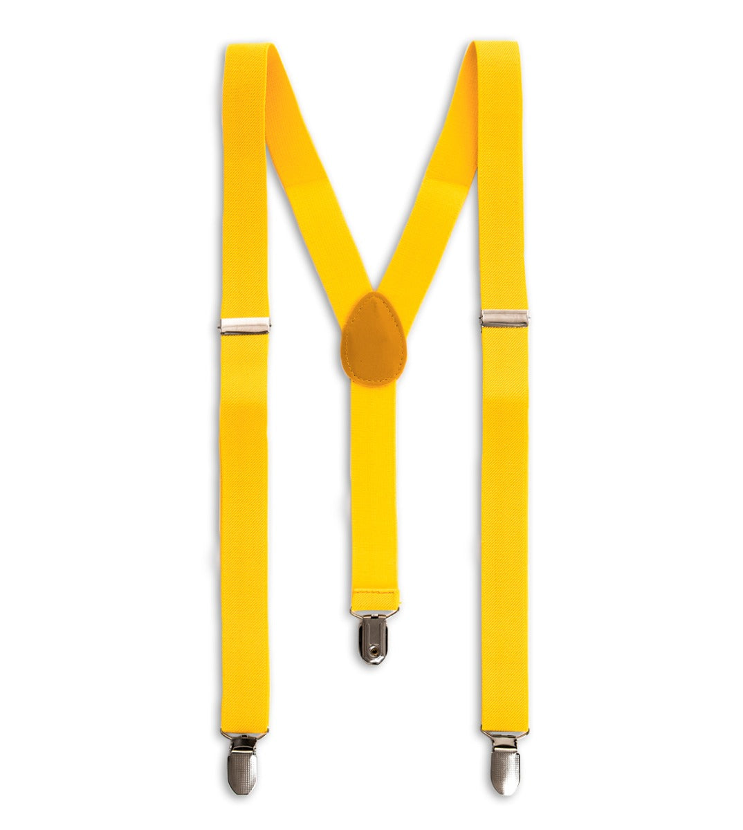 Adjustable Suspenders for Men Unisex Basic Yellow Elastic Metal Buckles Hooks Solid Color GIOSAL-BR1017A