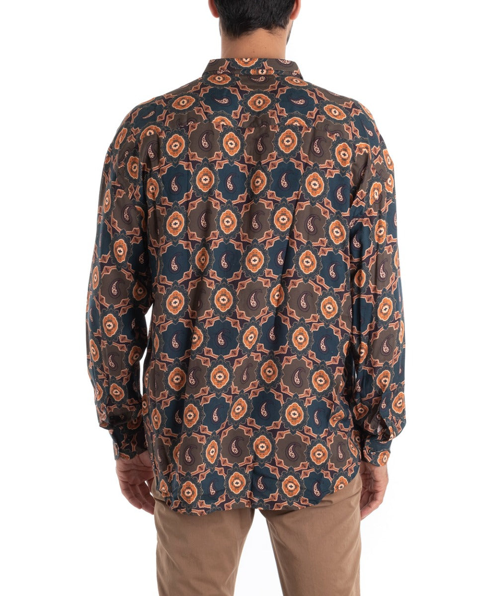 Men's Shirt With Collar Long Sleeve Regular Fit Soft Comfortable Viscose GIOSAL-C2435A