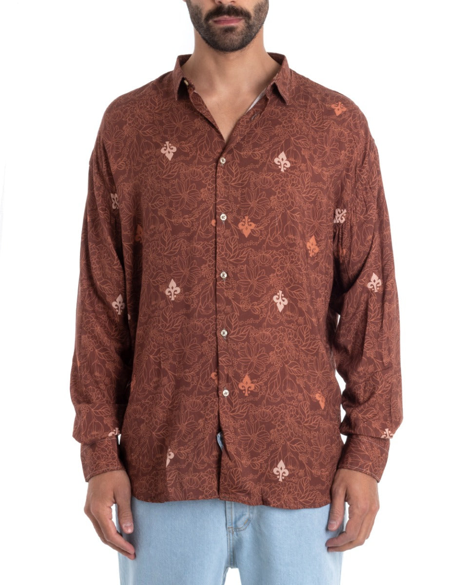 Men's Shirt With Collar Long Sleeve Regular Fit Soft Comfortable Viscose GIOSAL-C2434A