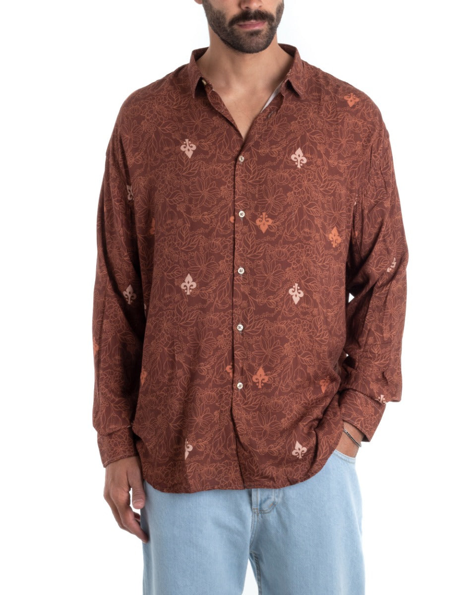 Men's Shirt With Collar Long Sleeve Regular Fit Soft Comfortable Viscose GIOSAL-C2434A