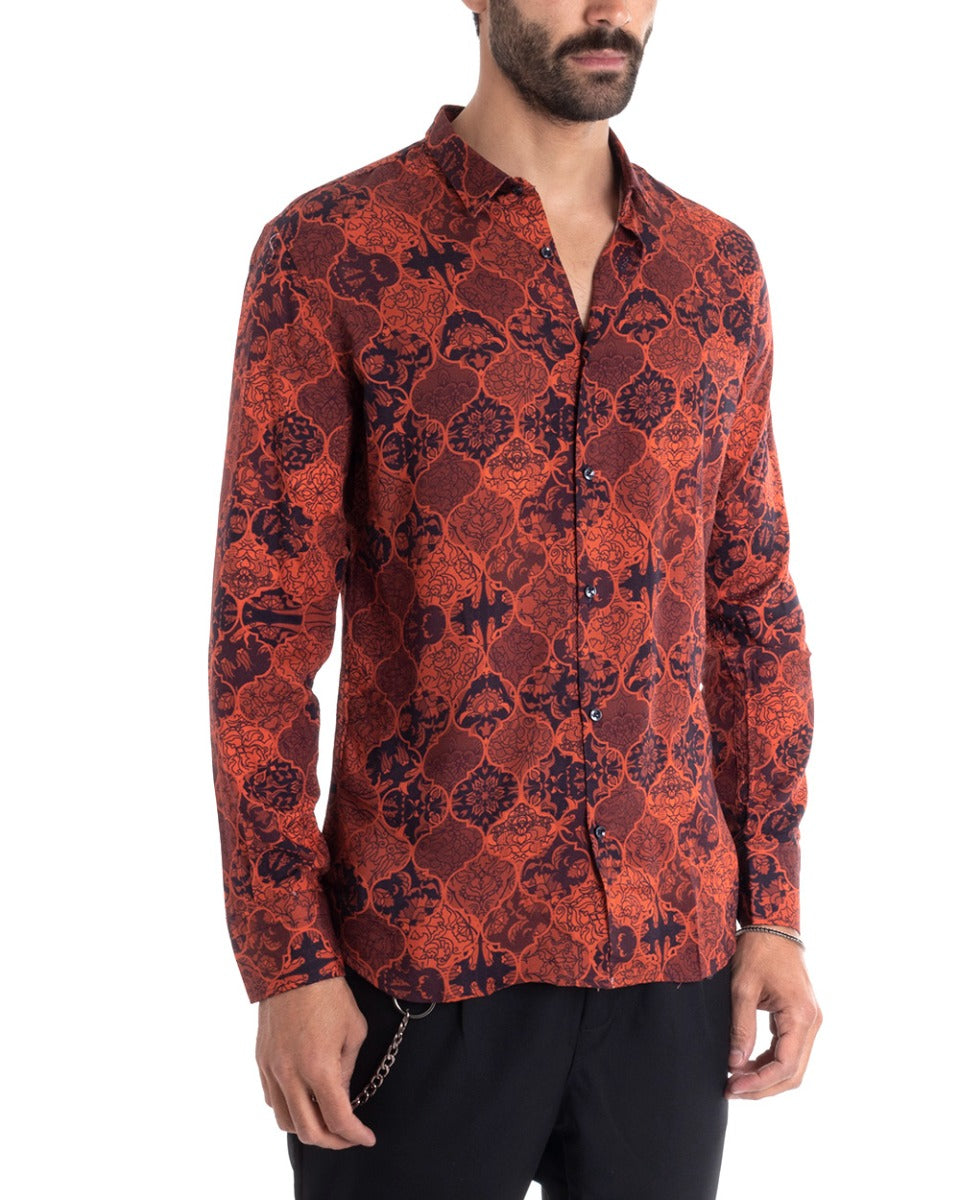 Men's Shirt With Collar Long Sleeve Regular Fit Soft Comfortable Viscose GIOSAL-C2439A