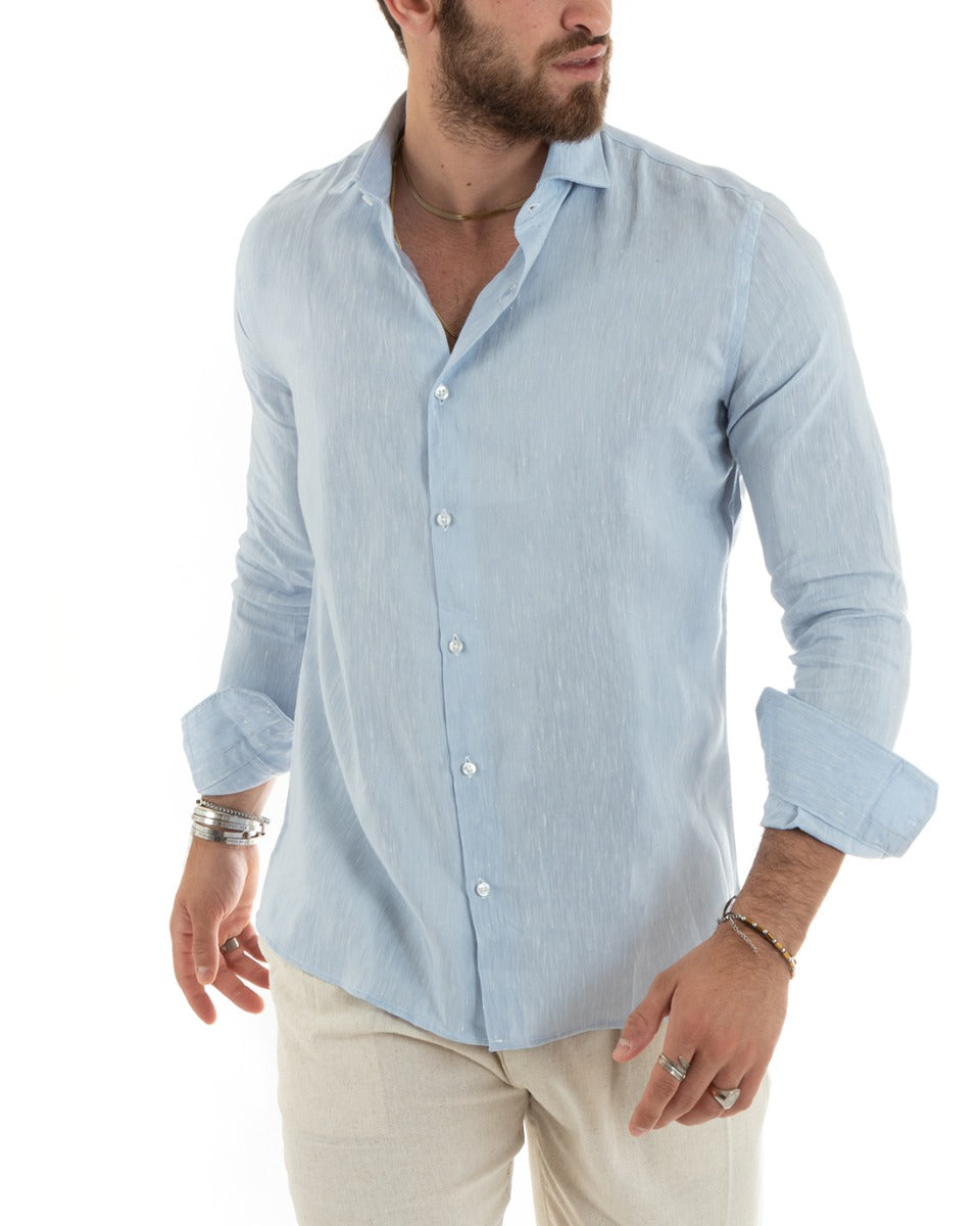 Uomo Intimissimi Camicia Uomo Lino E Cotone Maniche Lunghe