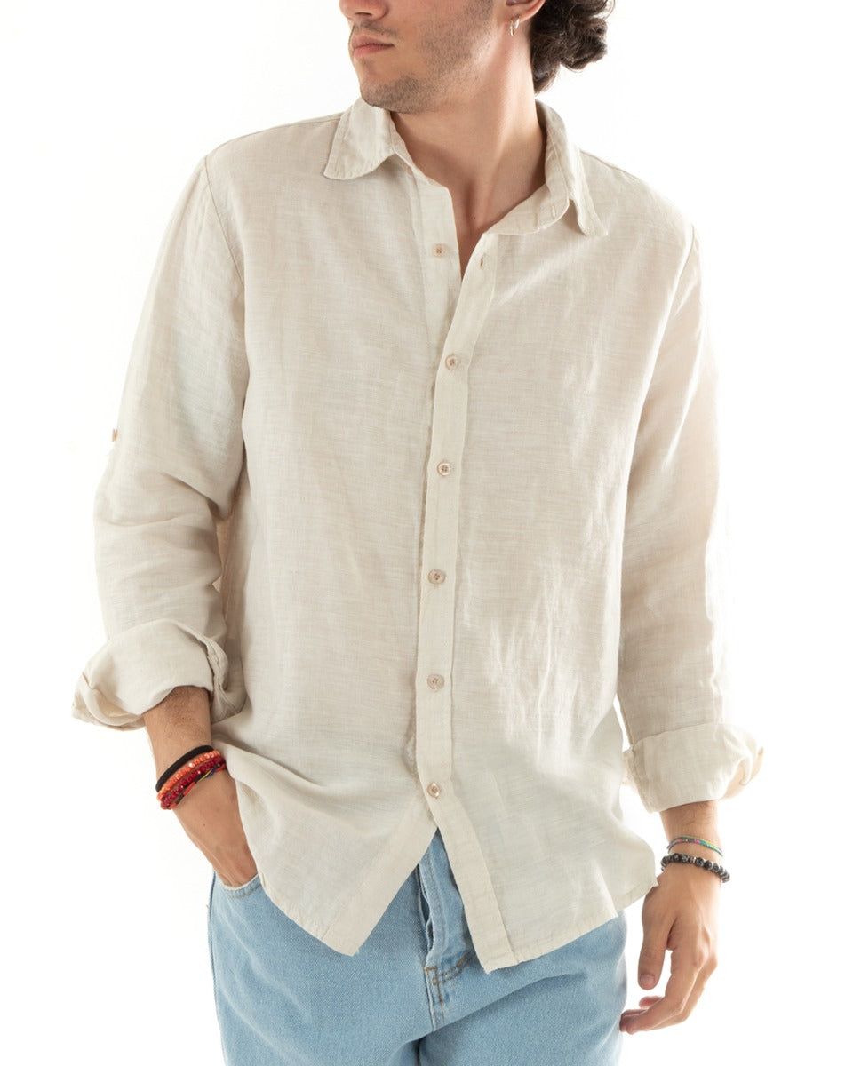 Camicie Uomo Camicia Lino Gas Uomo Camicia E Jeans Jeans Camicia