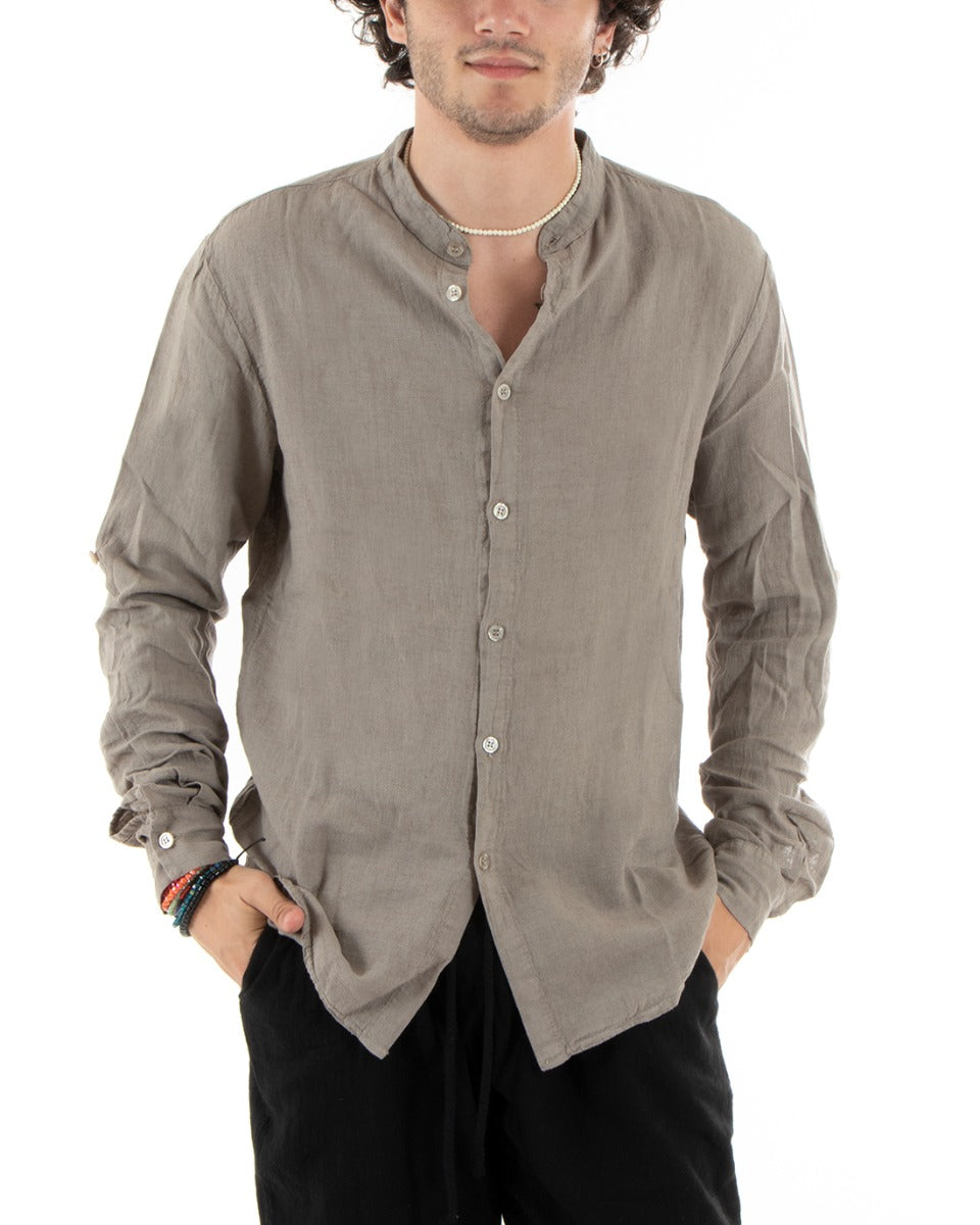 Camicia Lino Coreana Camicia Coreana A Righe Uomo Camicia Uomo