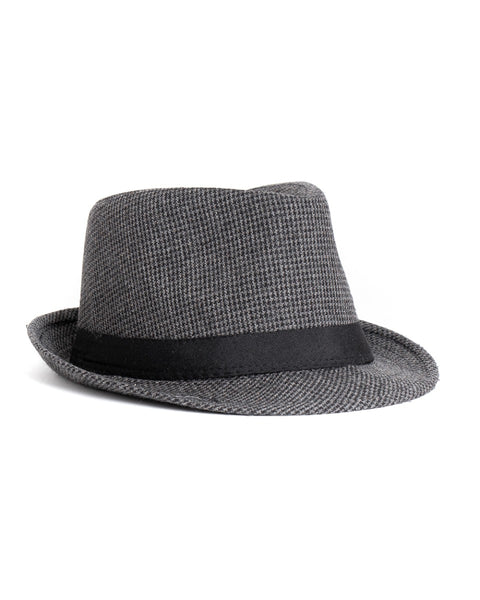 Cappello Uomo Rigido Nero Hat Casual Elegante Microfantasia GIOSAL-CAP