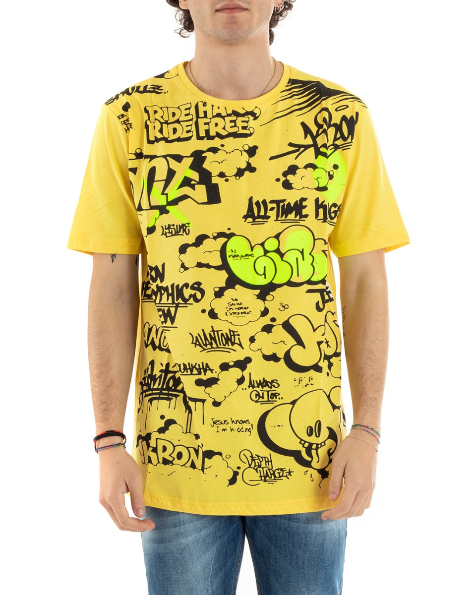 T shirt giallo hot sale fluo uomo