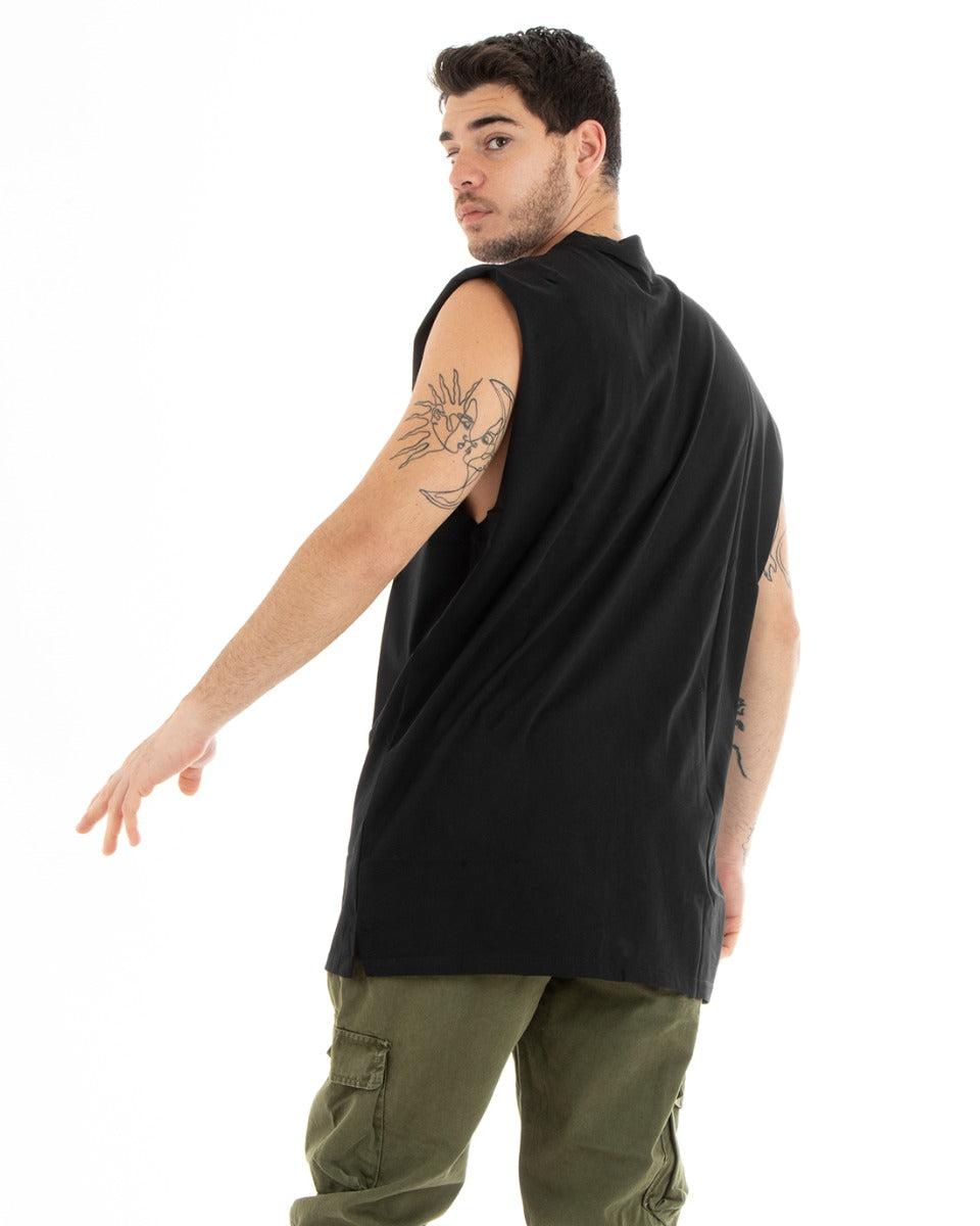 Men's Basic Tank Top Long Sleeve Casual Solid Color Black Crew Neck GIOSAL-CN1079A