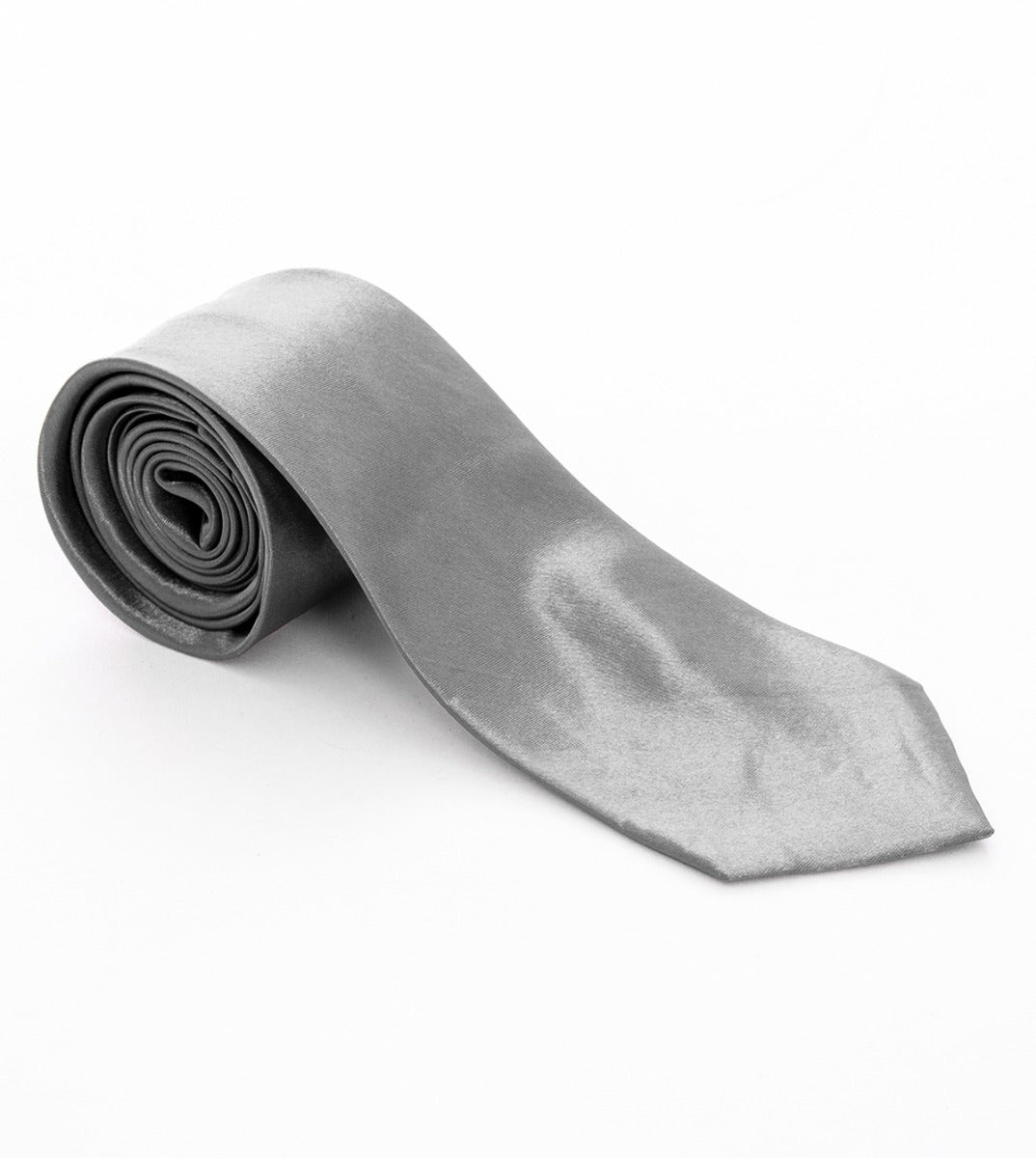 Unisex Men's Tie Elegant Casual Ceremony Basic Gray Satin GIOSAL-CP1031A