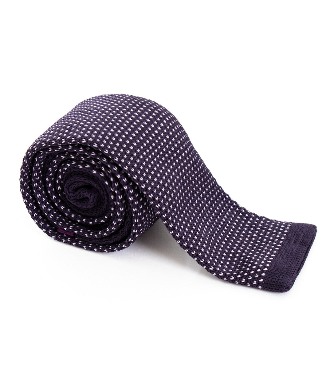 Unisex Men's Knitted Tie Micro Patterned Tricot Knitted Necktie with Purple Embroidery GIOSAL-CP1089A