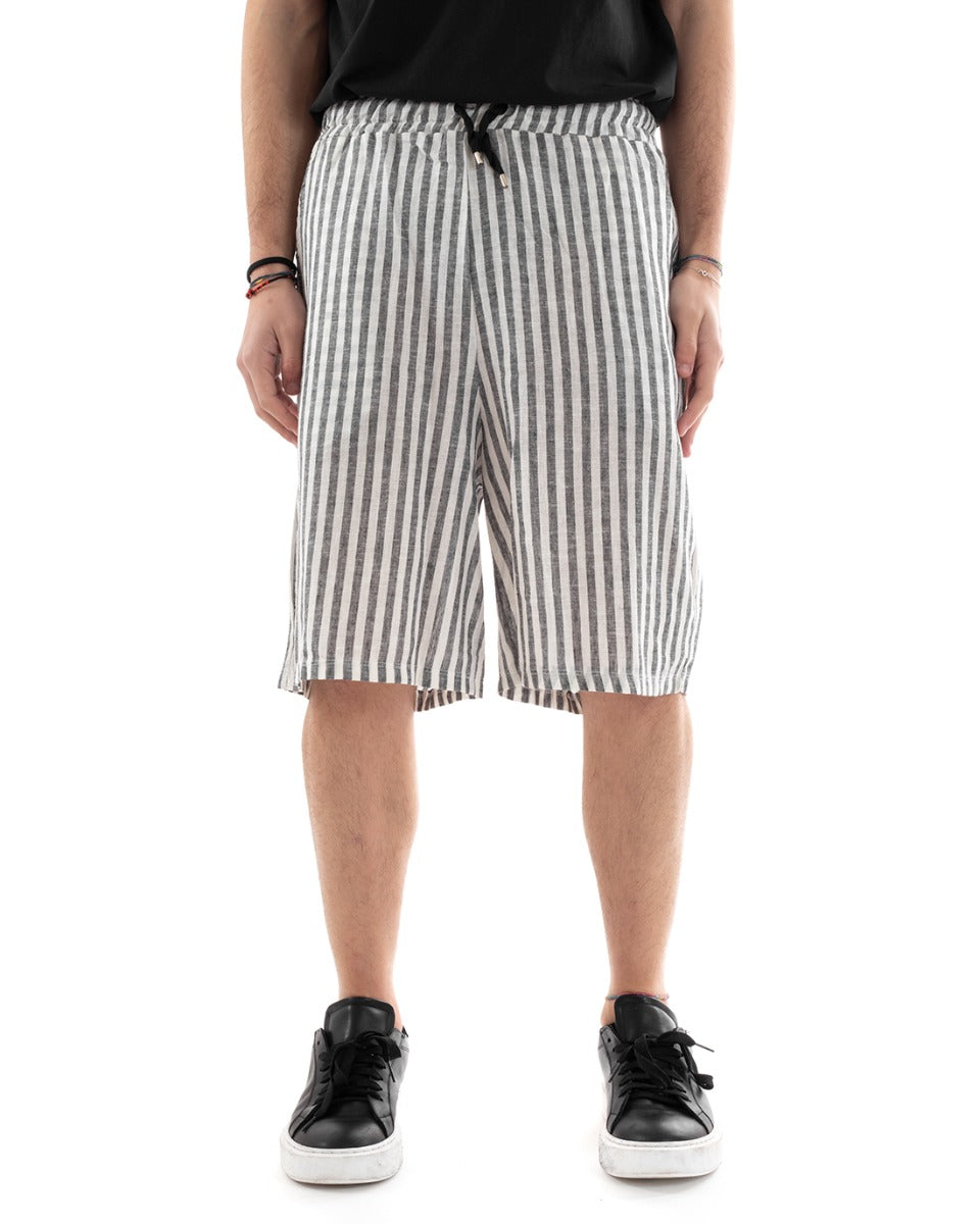 Men's Bermuda Shorts Two-Tone Striped Trousers GIOSAL-PC1207A