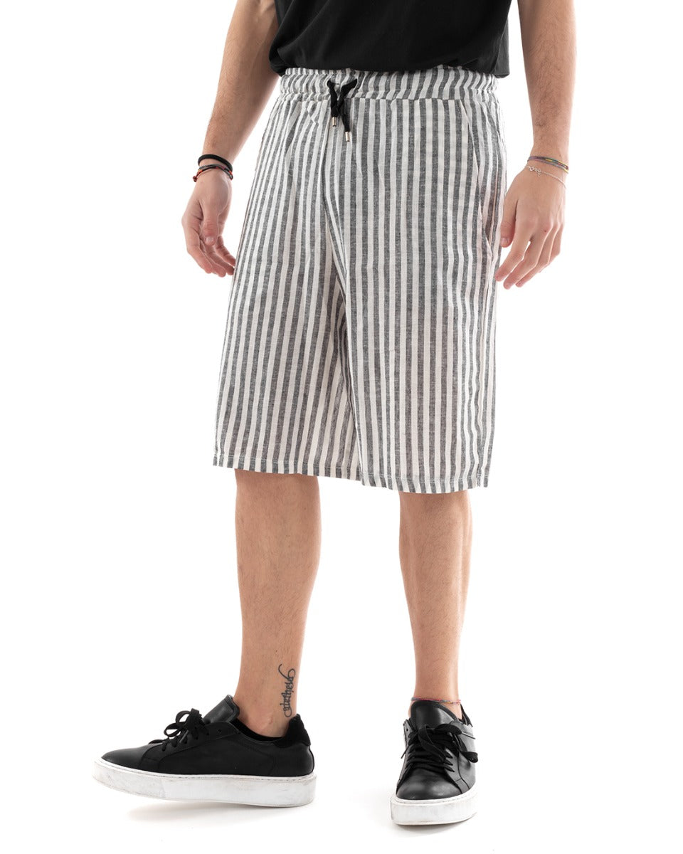 Men's Bermuda Shorts Two-Tone Striped Trousers GIOSAL-PC1207A