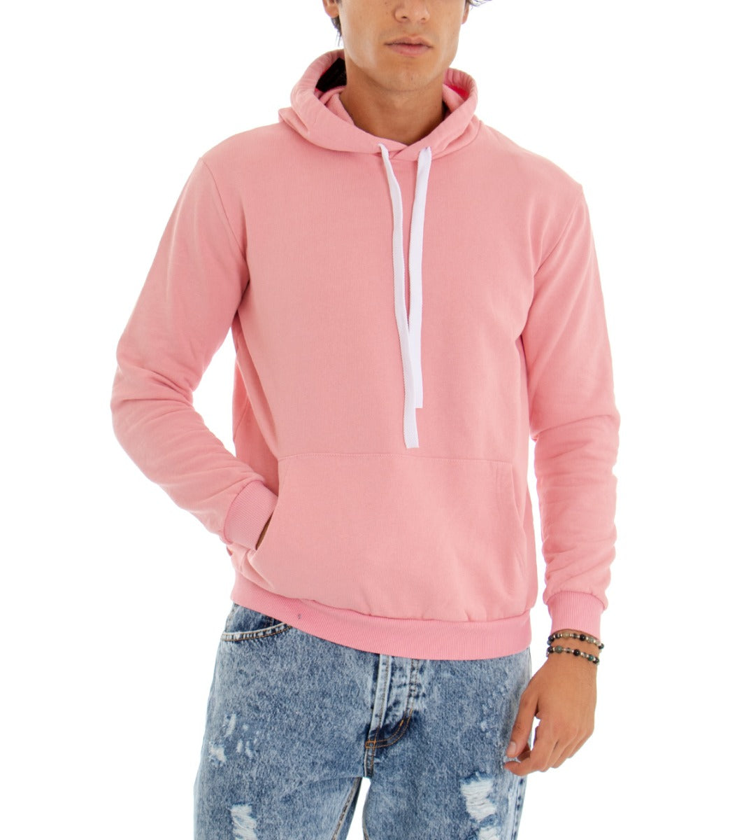 Felpa rosa clearance con cappuccio uomo