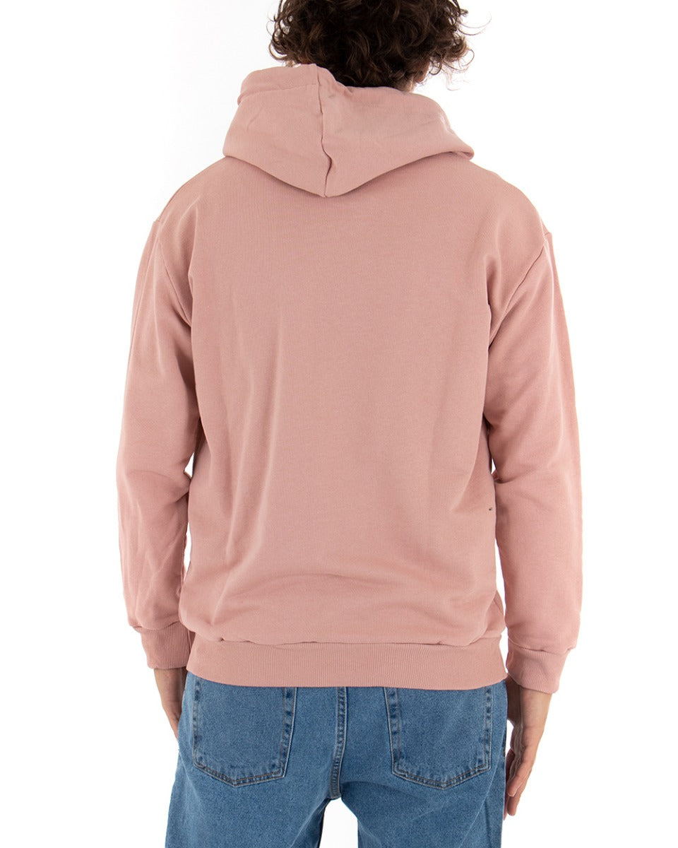 Basic Men's Hoodie Solid Color Pink Comfortable Relaxed Fit Light Brushed GIOSAL-F2871A