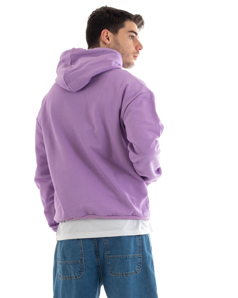Basic Men's Hoodie Solid Color Wisteria Comfortable Relaxed Fit Cotton GIOSAL-F2979A