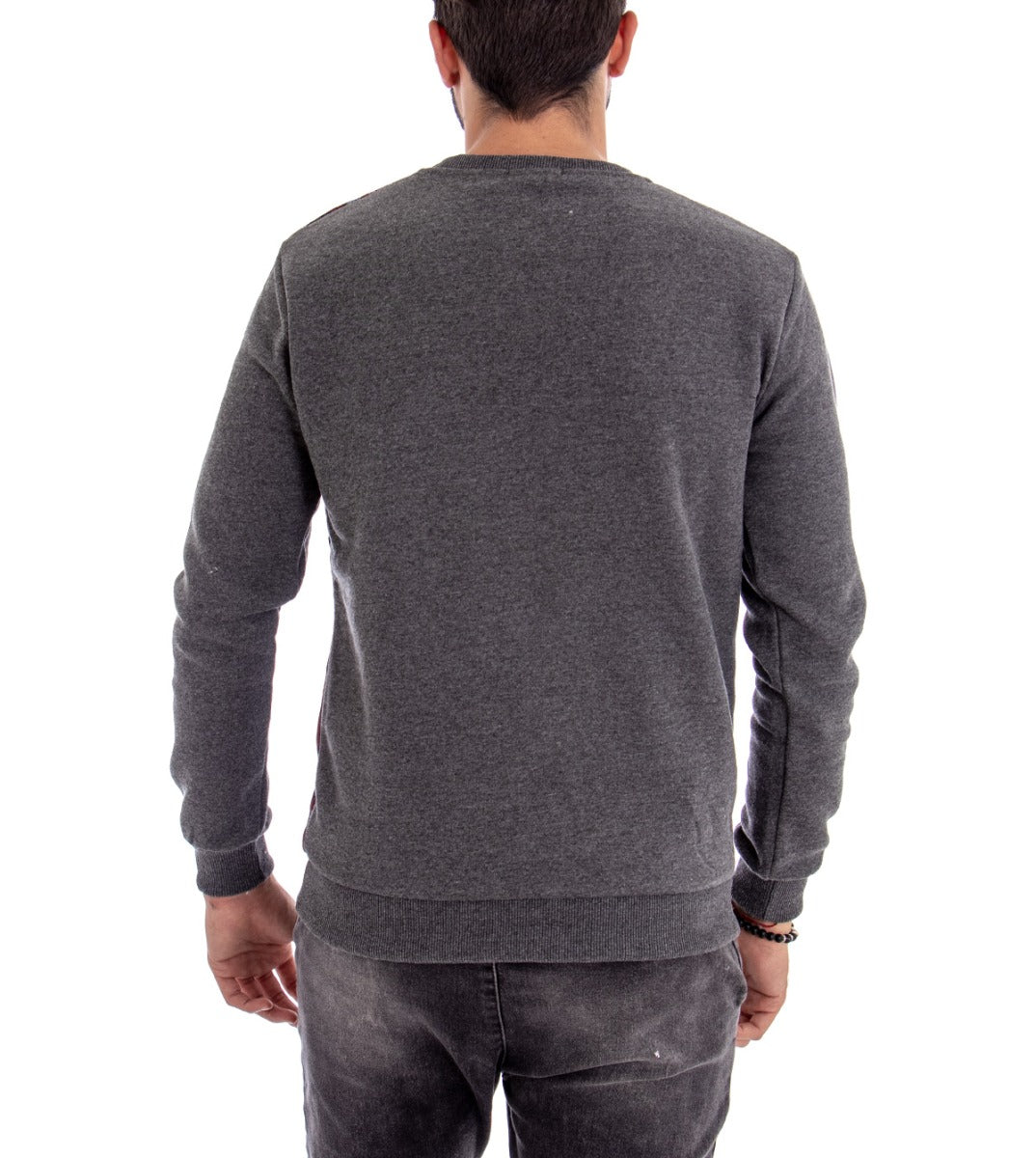 Men's Crewneck Sweatshirt Gray Regular Fit Print GIOSAL-F2220A
