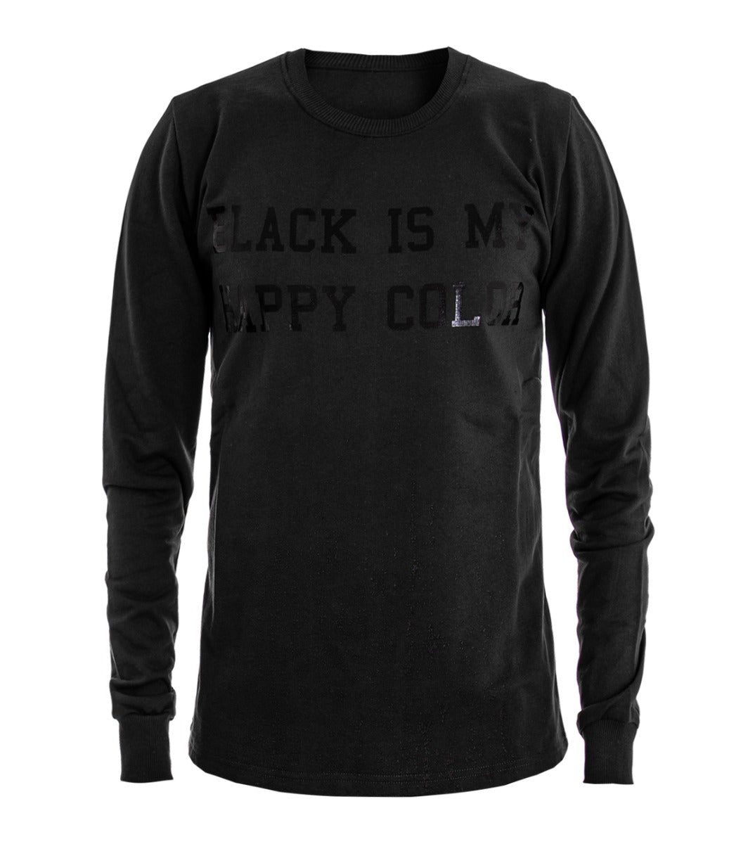 Men's Crewneck Sweatshirt with Black Print Regular Fit GIOSAL-F2237A