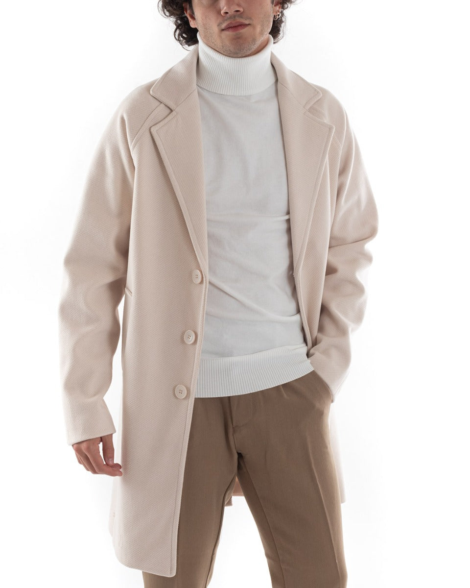 Coat Single-breasted Men's Jacket Oversize Cream Jacket Baronet Jacket GIOSAL-G2962A