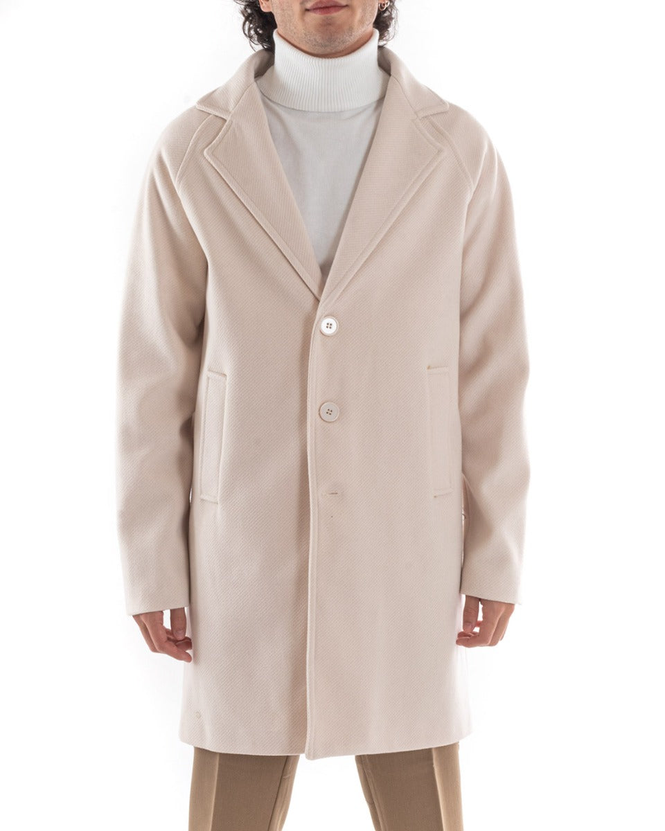 Coat Single-breasted Men's Jacket Oversize Cream Jacket Baronet Jacket GIOSAL-G2962A