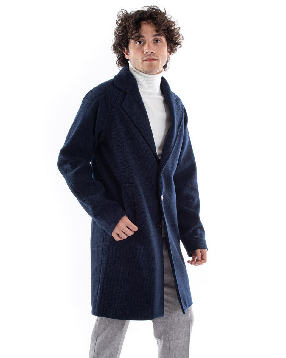 Coat Single-breasted Men's Jacket Oversize Blue Jacket Baronet Jacket GIOSAL-G2963A