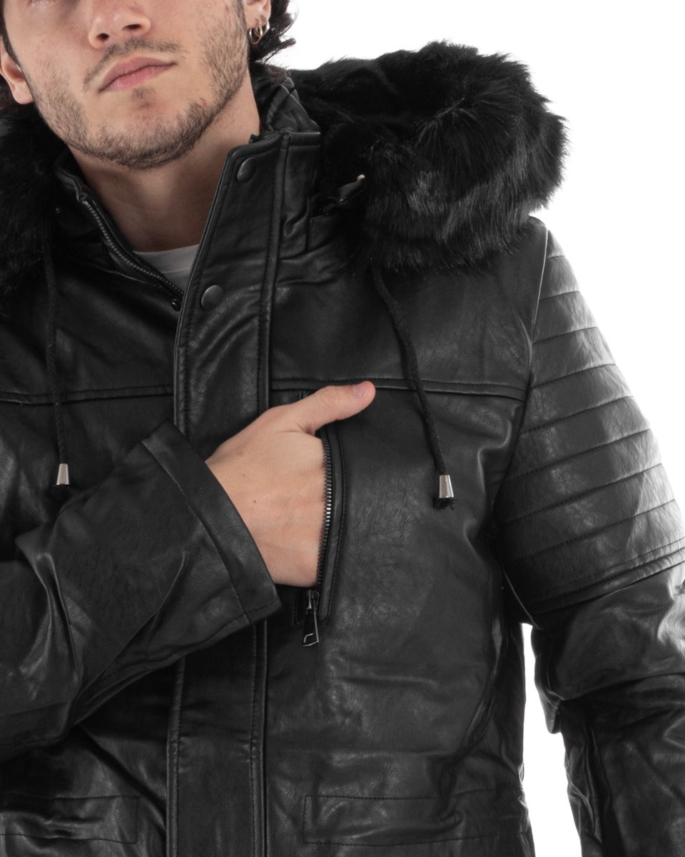 Parka uomo hotsell maniche in pelle