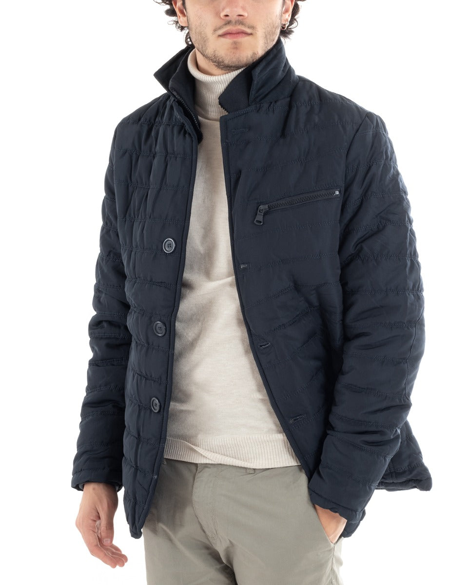 Men's Jacket Classic Casual Solid Color Blue Casual Jacket GIOSAL