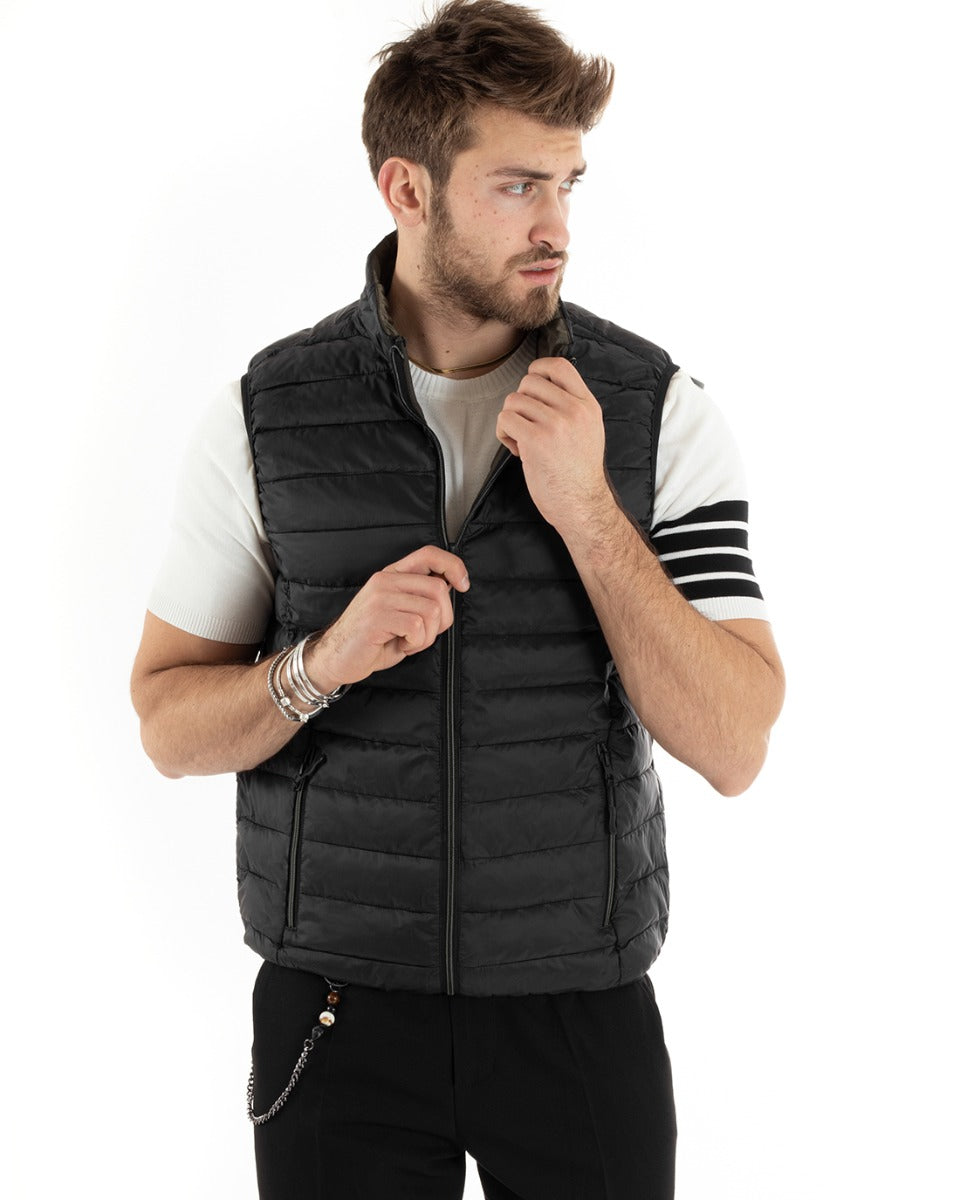 Men's Vest Armhole Jacket Solid Color Black Casual Basic GIOSAL-G3034A
