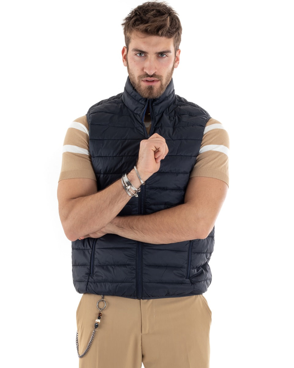Men's Vest Armhole Jacket Solid Color Blue Casual Basic GIOSAL-G3036A