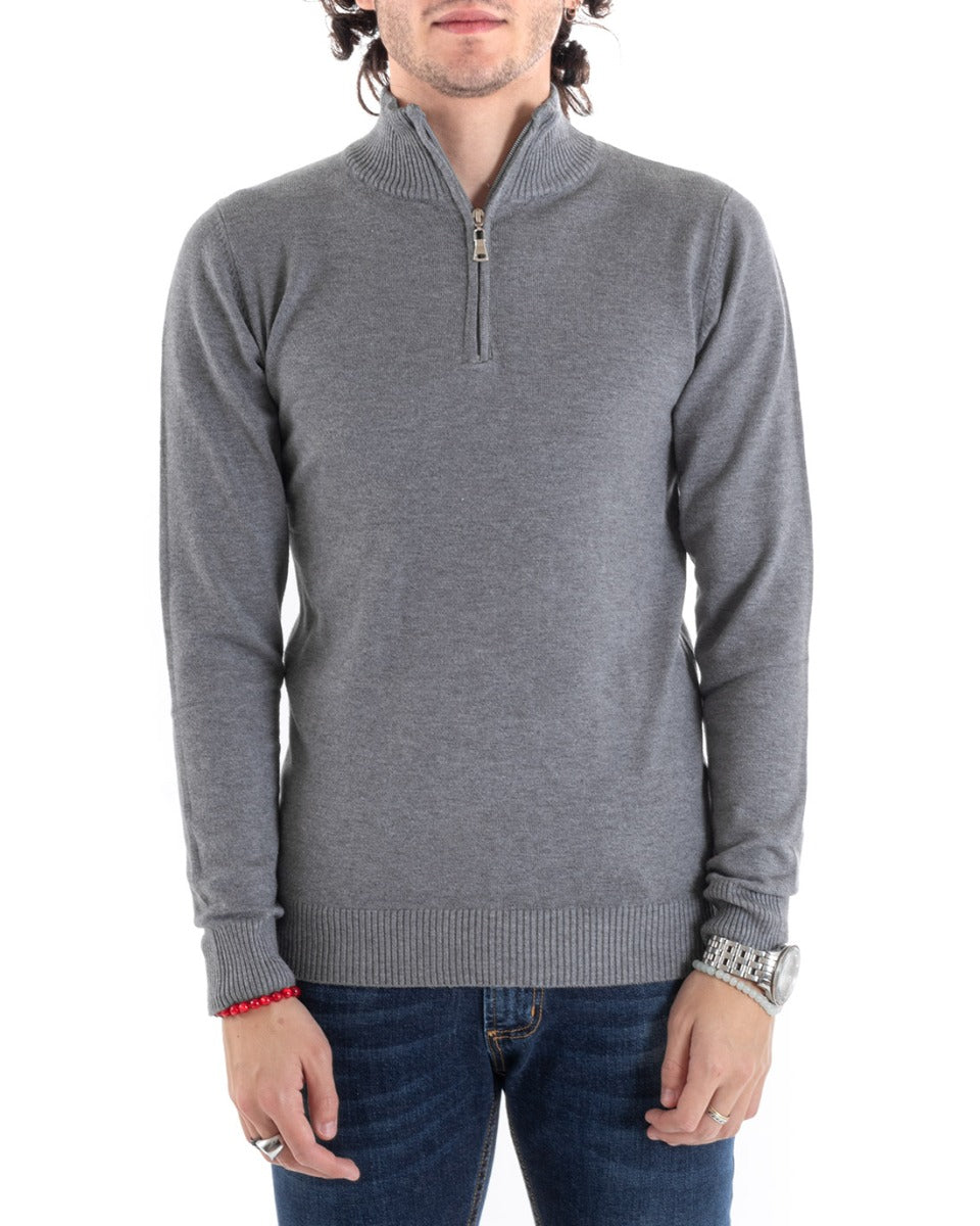Men's Sweater Basic Long Sleeve Pullover Solid Color Gray GIOSAL-M2620A