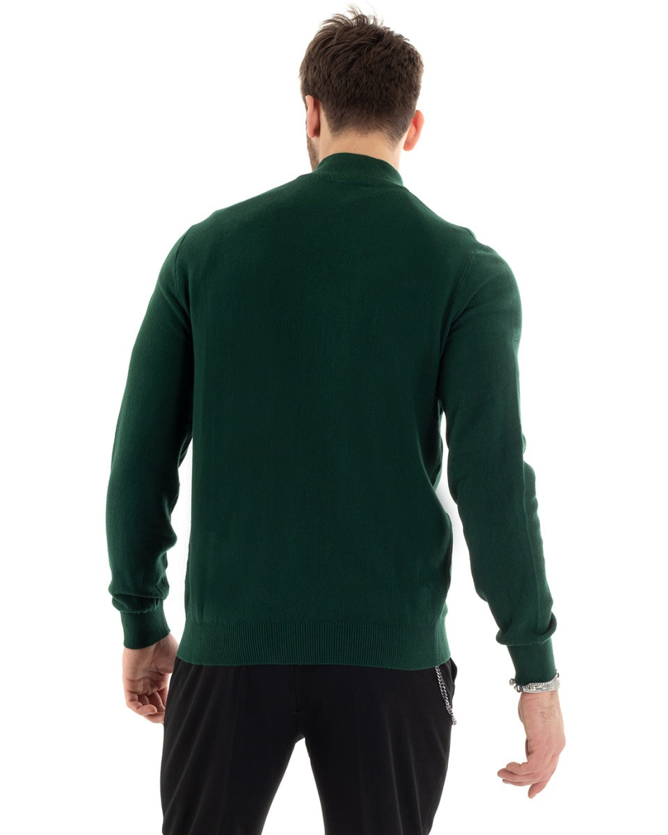 Men's Cardigan Sweater Pullover With Buttons Solid Color Green GIOSAL-M2648A