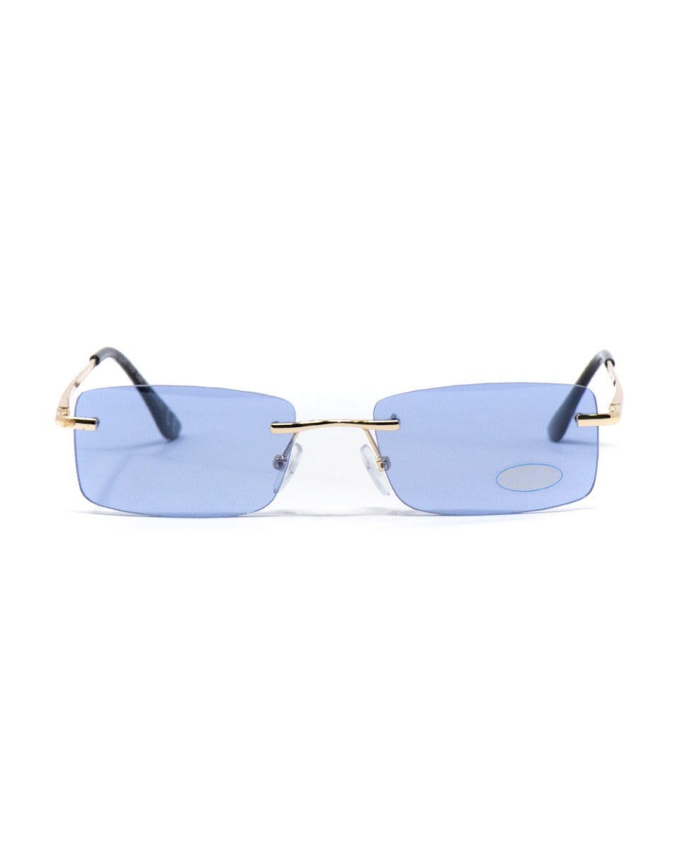 Occhiali da Sole Uomo Unisex Sunglasses Lenti Blu Squadrate Sottili GIOSAL-OC1013A